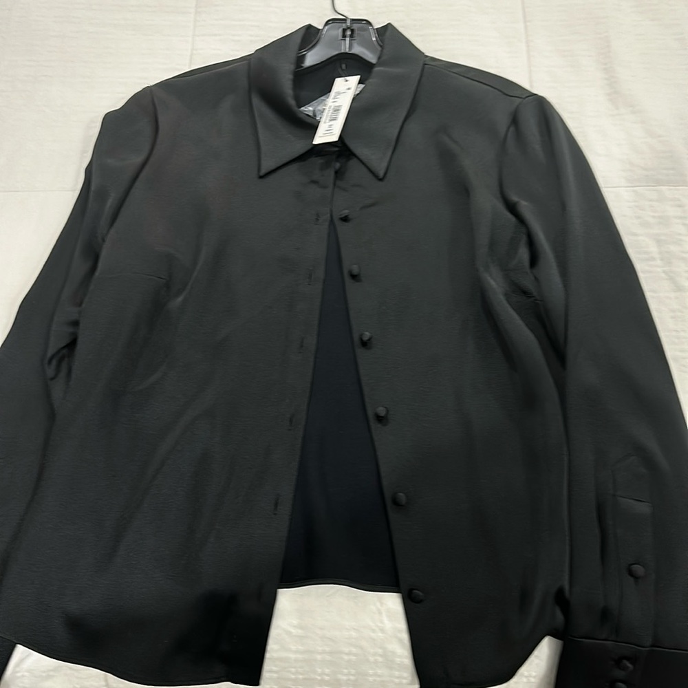 NWT Alice and Olivia Black button down l/s sz XL